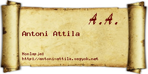 Antoni Attila névjegykártya