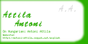 attila antoni business card
